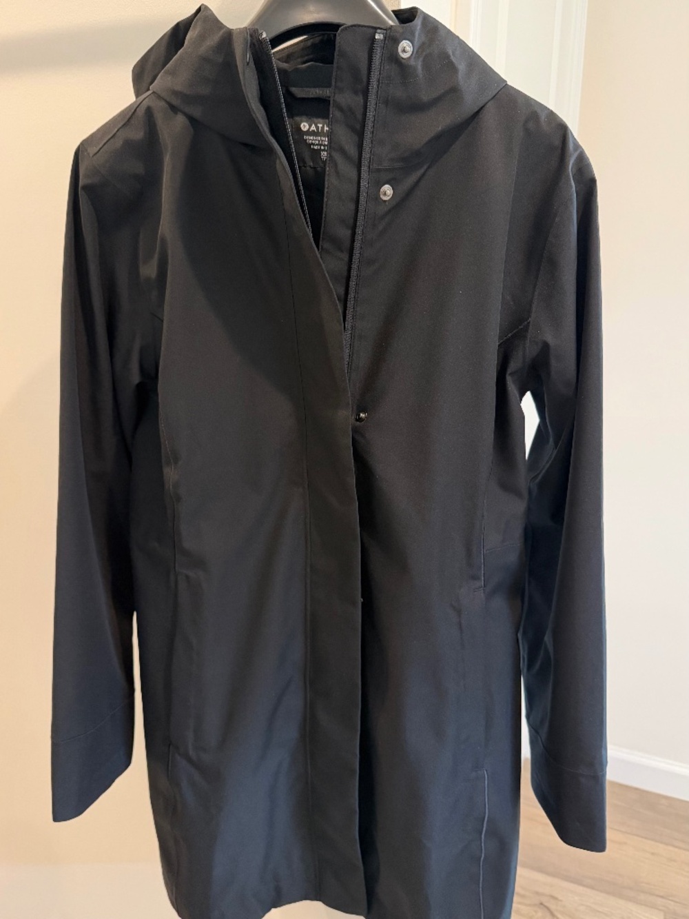Athleta Rainout Ridge Long Trench Waterproof Black XS